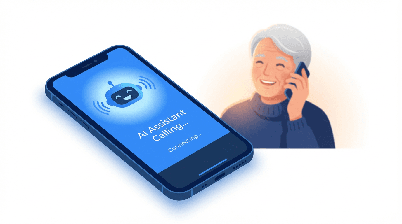 AIアシスタントが電話をかける様子